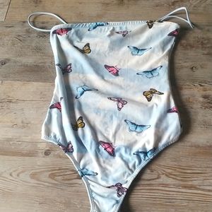 Rue21, XS, Blue Sky Butterfly print body suit